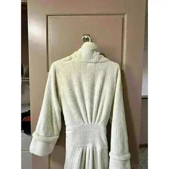 Softies 38" Marshmallow Rib Robe sz L/XL Heather Stone Shawl Collar Wrap Around - Picture 10 of 11